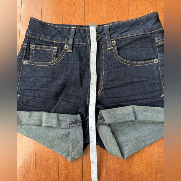 American Eagle Outfitters Dark Wash High Waist Jean Shorts Size 2 - Picture 4 of 7